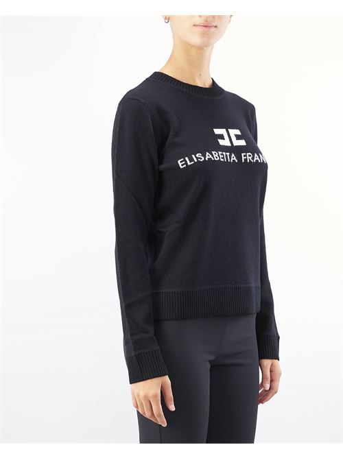 Cashmere blend sweater with logo Elisabetta Franchi ELISABETTA FRANCHI | Sweater | MK64S46E2685